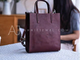 The Leather Small Tote Bag Women's small burgundy purse