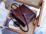 The Leather Small Tote Bag Women's burgundy crossbody purse