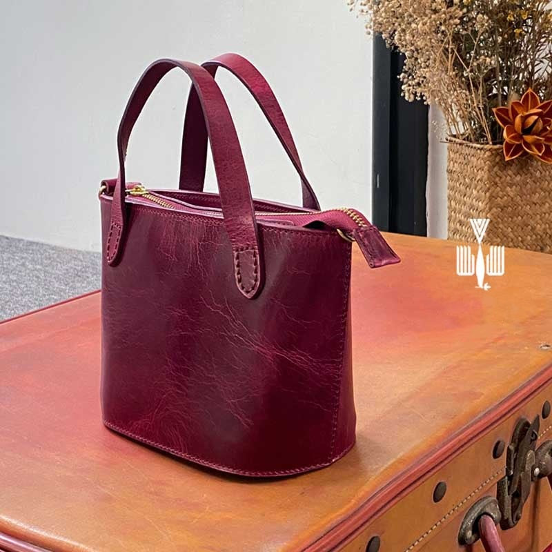 The Leather Small Tote Bag For Women Small Zip Tote Bag Leather