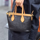 Small black Leather Crossbody Purse The Leather Small Tote Bag