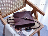 The Leather Small Tote Bag Women's burgundy crossbody purse