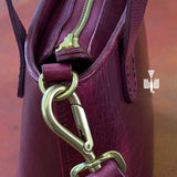 Small Leather Tote Purse purple Leather Purse Zip Top Leather Tote Bag Womens 