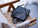 The Leather Small Tote Bag Women's small black leather tote