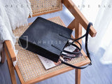 The Leather Small Tote Bag Women's small black leather tote