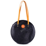 black round purse