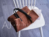 Women's Brown Suede Tote Bag Brown Suede Tote Purses Tote Suede Bag 