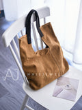 Women's camel Suede Tote Bag Brown Suede Tote Purses Tote Suede Bag 