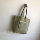 Women's Simple Leather Tote Vertical Leather Tote Bag Cowhide Tote Soft Tote Bags 