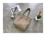 Women's Simple Leather Tote Vertical Leather Tote Bag Cowhide Tote Soft Tote Bags 