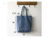 blue Leather Tote Bag Vertical Leather Tote Bag Cowhide Tote Womens 