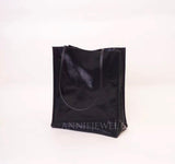 Black Leather Tote Bag Vertical Leather Tote Bag Cowhide Tote Womens - Annie Jewel