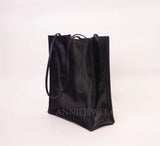 Black Leather Tote Bag Vertical Leather Tote Bag Cowhide Tote Womens - Annie Jewel