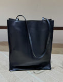 black Leather Tote Bag Tall Leather Tote Bag Leather Shopper Bag Ladies - Annie Jewel
