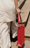 Red Leather Tote Bag Tall Leather Tote Bag Leather Shopper Bag Ladies - Annie Jewel