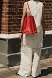 Red Leather Tote Bag Tall Leather Tote Bag Leather Shopper Bag Ladies - Annie Jewel