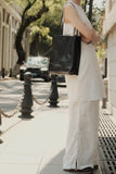 black Leather Tote Bag Tall Leather Tote Bag Leather Shopper Bag Ladies - Annie Jewel