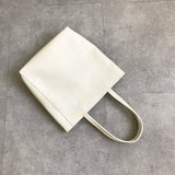 Women's white Leather Tote Bag Vertical Leather Tote Bag With Zipper Cowhide Tote 