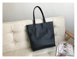 Women's black Leather Tote Bag Vertical Leather Tote Bag With Zipper Cowhide Tote 