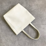 Women's white Leather Tote Bag Vertical Leather Tote Bag With Zipper Cowhide Tote 