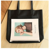 Soft Genuine Leather Tote Bag With Compartments Vertical Leather Tote Bag Womens 