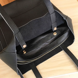 Soft Genuine Leather Tote Bag With Compartments Vertical Leather Tote Bag Womens 