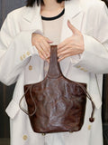 bucket bag brown leather