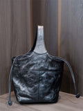 Distressed Leather Bucket Bag For Women