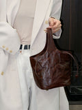 leather bucket bag brown