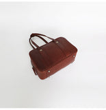 Western Small Duffle Handbag Leather Women Cowhide Leather Simple Underarm Bag 