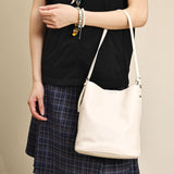 Small Leather Bucket Bag White Leather Bucket Bag White Bucket Bag Leather Women 