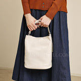 Small Leather Bucket Bag White Leather Bucket Bag White Bucket Bag Leather Womens 
