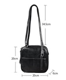 Women's Black Square Leather Camera Bag