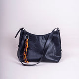Women's Black Leather Hobo Purse With Zipper Black Leather Hobo Shoulder Bag