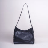 Women's Black Leather Hobo Purse With Zipper Black Leather Hobo Shoulder Bag