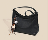 Women's Black Leather Hobo Purse With Zipper Black Leather Hobo Shoulder Bag