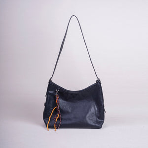 Women's Black Leather Hobo Purse With Zipper Black Leather Hobo Shoulder Bag