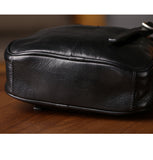 Women's Black Square Leather Camera Bag