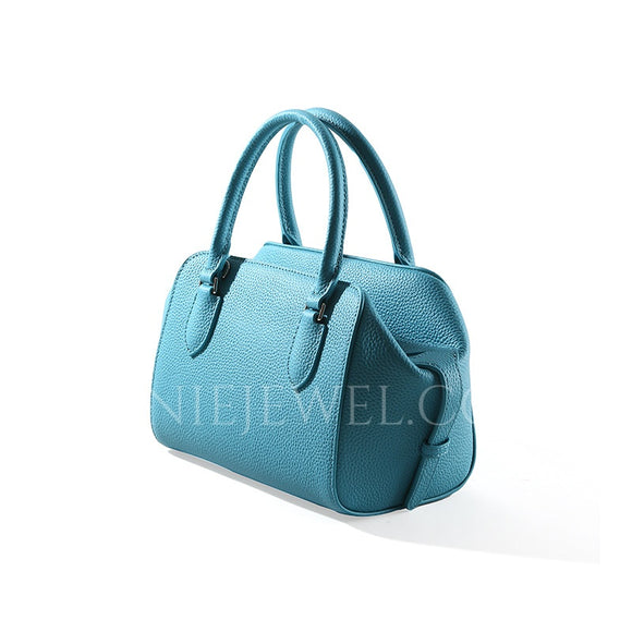 Women's Boston Bag blue Small Leather Boston Bag Leather Bags Boston Handbag 