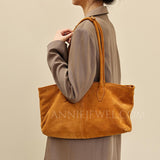 Women's Brown Suede Tote Bag Purses Suede Leather Tote Bag Tote Suede Bag 
