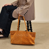 Women's Brown Suede Tote Bag Purses Suede Leather Tote Bag Tote Suede Bag 