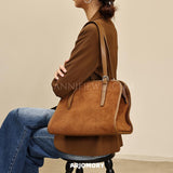 Women's Brown Suede Tote Bag Purses Suede Leather Tote Bag Tote Suede Bag 