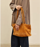 Women's Brown Suede Tote Bag Purses Suede Leather Tote Bag Tote Suede Bag 