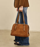 Women's Brown Suede Tote Bag Purses Suede Leather Tote Bag Tote Suede Bag 