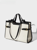 Women's Canvas Leather Tote Bag Canvas Tote With Leather Straps Canvas And Leather Laptop Bag 