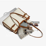 Women's Canvas Leather Tote Bag Canvas Tote With Leather Straps Canvas And Leather Laptop Bag 