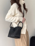 Small Bucket bag Crossbody Genuine Leather Bucket Bag Small Bucket Bag With Handle - Annie Jewel