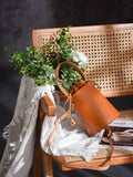 Women's Drawstring Leather Bucket Bag Small Leather Bucket Bag Drawstring 