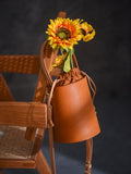 Women's Drawstring Leather Bucket Bag Small Leather Bucket Bag Drawstring 
