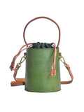 Women's Drawstring Leather Bucket Bag Small Leather Bucket Bag Drawstring 