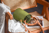 Women's Drawstring Leather Bucket Bag Small Leather Bucket Bag Drawstring 